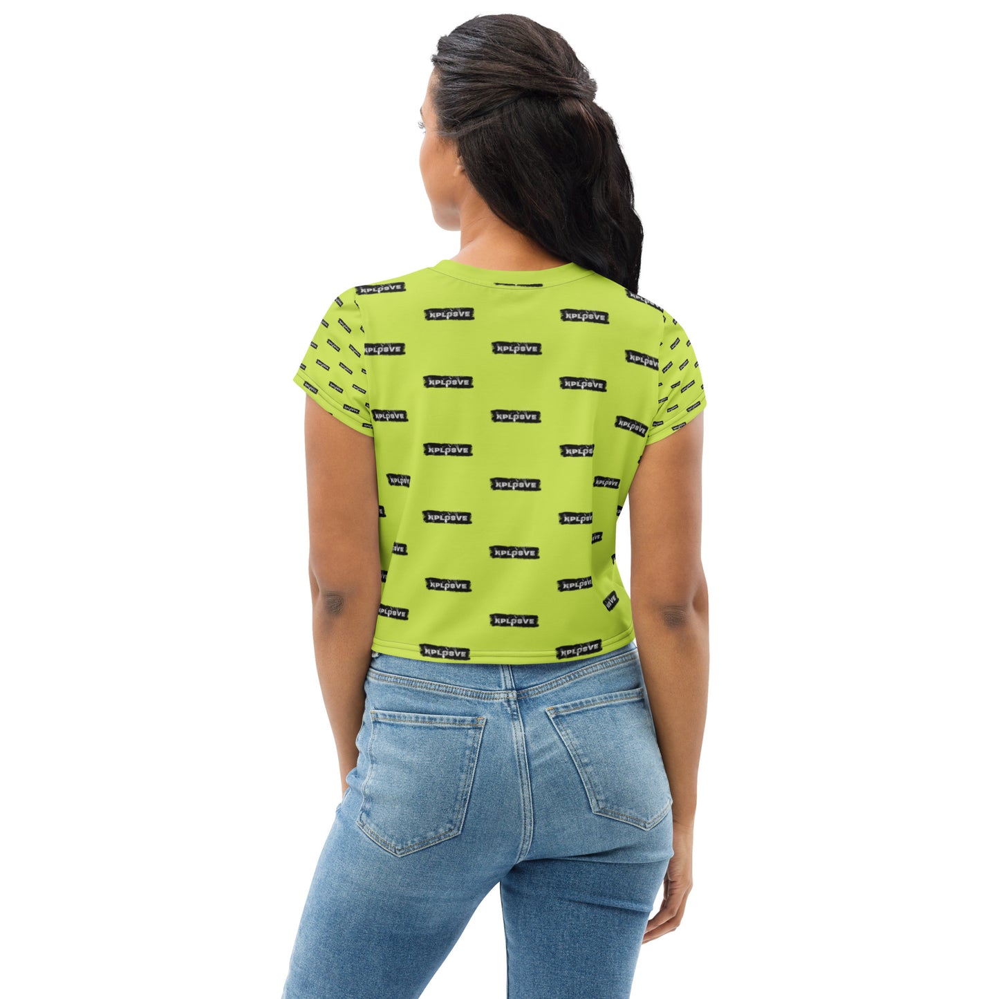 XPLOSIVE All-Over Print Crop Tee (lime)