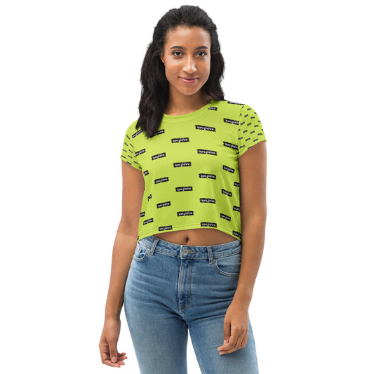 XPLOSIVE All-Over Print Crop Tee (lime)