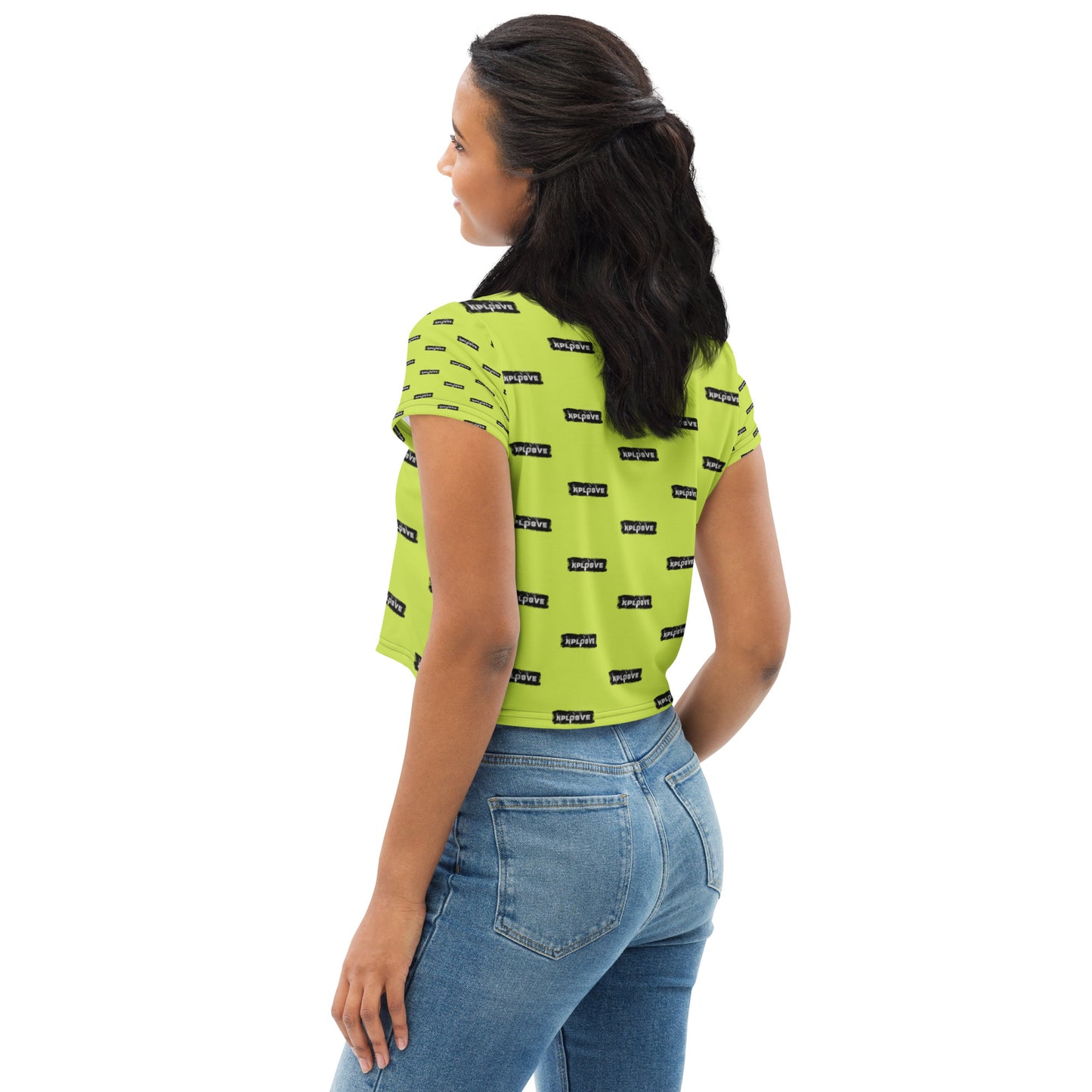 XPLOSIVE All-Over Print Crop Tee (lime)