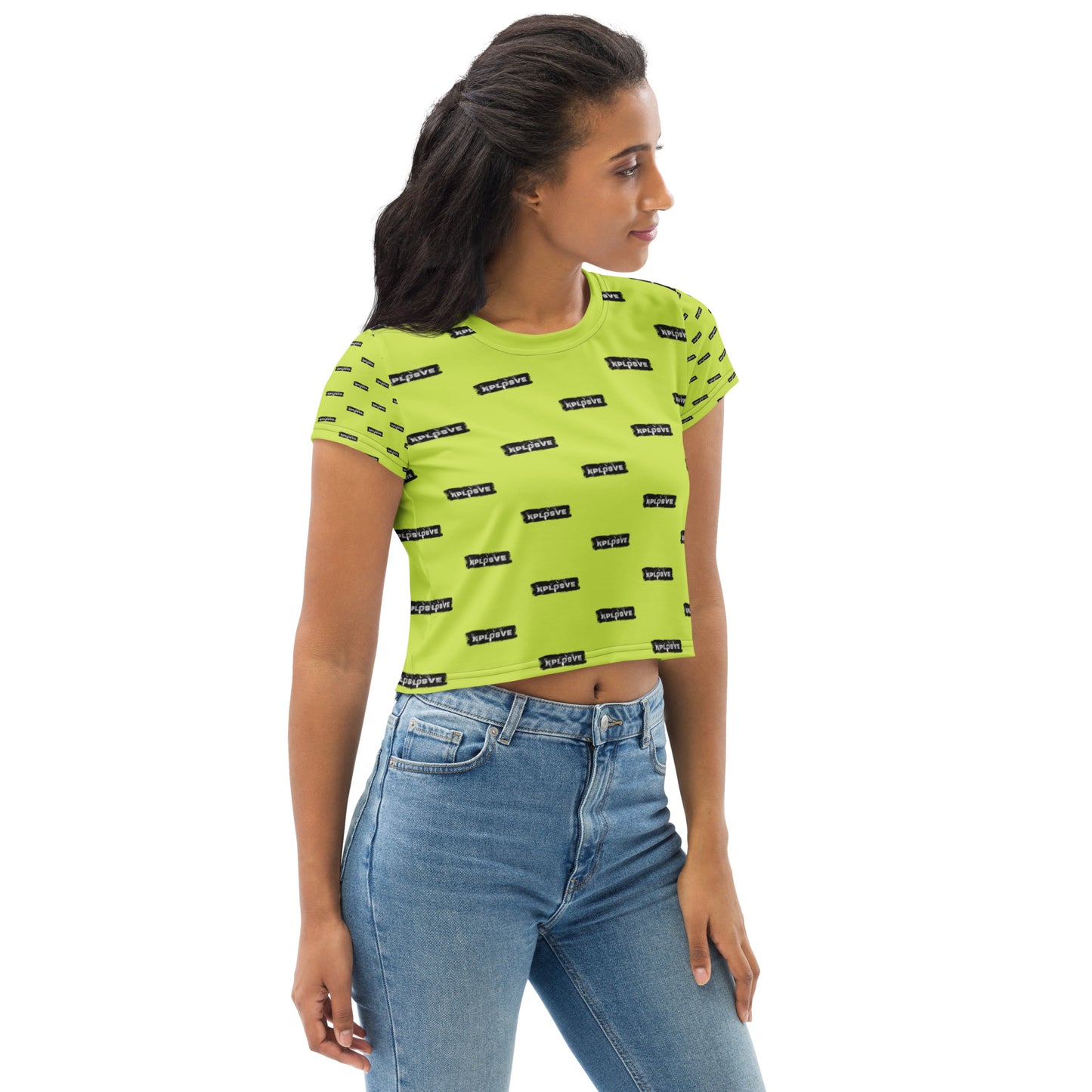 XPLOSIVE All-Over Print Crop Tee (lime)