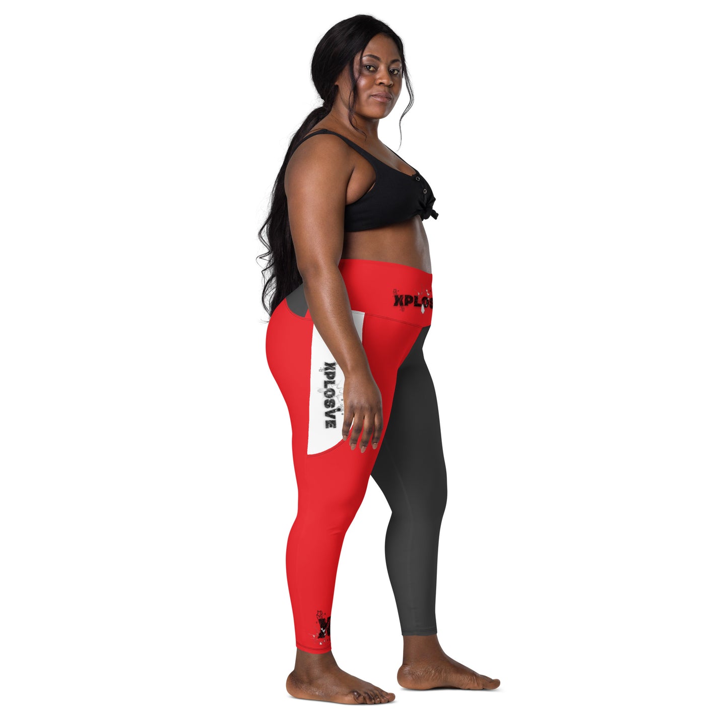 XPLOSIVE Red/Blk/Wht Leggings with pocket banner