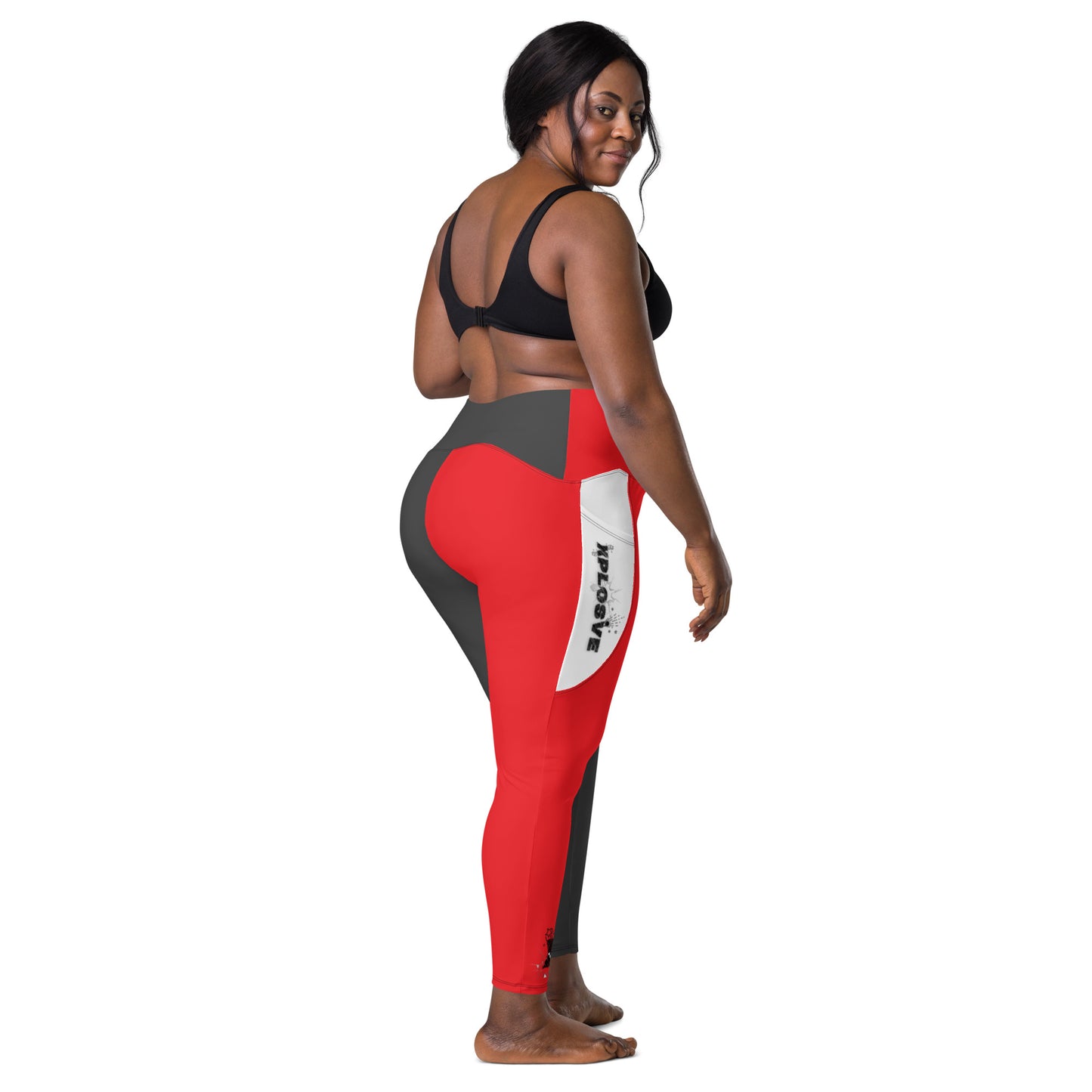 XPLOSIVE Red/Blk/Wht Leggings with pocket banner