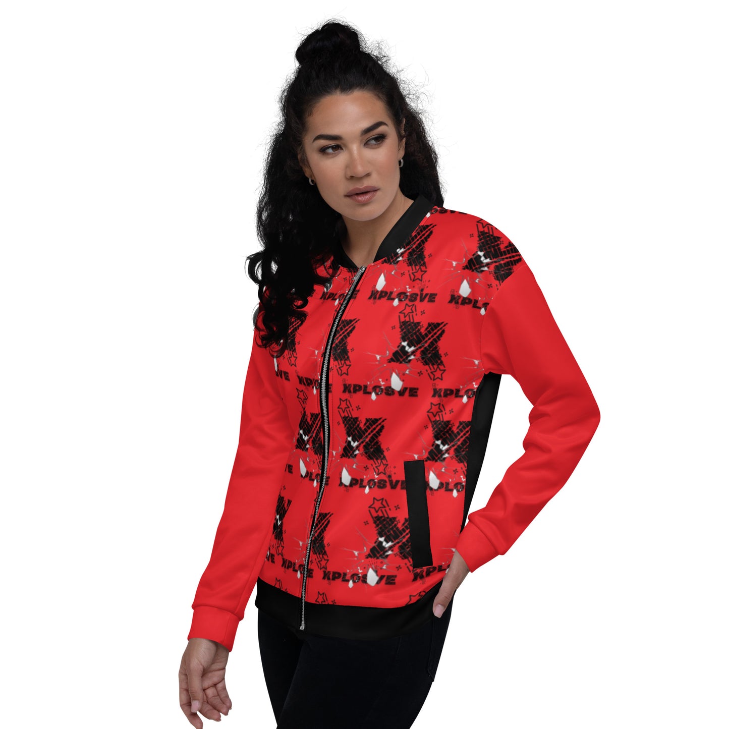 XPLOSIVE Red/Inverse Unisex Bomber Jacket